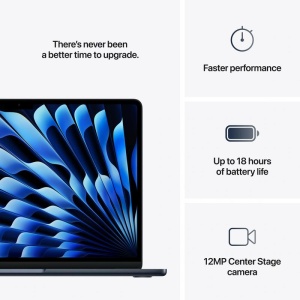 MacBook Air 13.6" Retina/Apple M4 (CPU 10-core, GPU 10-core, Neural Engine16-core)/16GB/ 1TB - Midnight - INT KB (2025) 35W USB‑C (Cto fromMW133RO/A) - Img 4