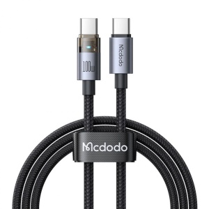 Mcdodo Cablu Type-C la Type-C Fast Charging, 100W, LED, 1.2m, Negru