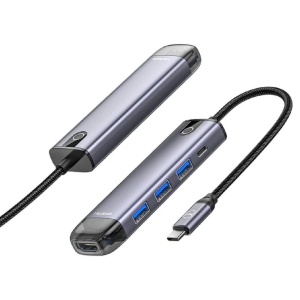Mcdodo Multihub 5 in 1 Type-C Grey (USB 3.0 x 3 + HDMI + PD)
