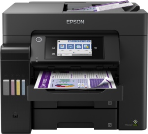 Multifunctional inkjet color CISS Epson L6570, dimensiune A4 (Printare, Copiere, Scanare, Fax), viteza 32 ppm alb-negru, 32ppm color, rezolutie 4800x1200 dpi, alimentare hartie 550 coli, scanner CIS rezolutie 1200x2400 dpi, DADF, fax memorie 550 pagini, - Img 2