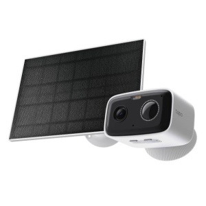 Solar-Powered Security Camera Kit 1 × Tapo C400, 1 × Tapo A201C SPEC:1080p (1920*1080), 2.4 GHz, Solar panel (5.2V, 2.5W) FEATURE: Non-Stop Power, Flexible Solar Installation, Smart Detection and Notifications (motion, people), Color Night Vision, Sound