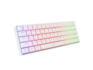 Tastatura gaming mecanica wireless Genesis Thor 660 G2 60% , iluminare RGB, swtich Tactile, switch model Gateron Brown, numar taste 61, 13 butoane multimedia, lungime cablu 1.5m, dimensiuni 293 x 102 x 39 mm, alb