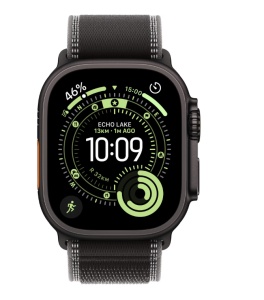 Apple Watch Ultra 3 GPS + Cellular 49mm Black Titanium Case with Black/Charcoal Trail Loop - S/M