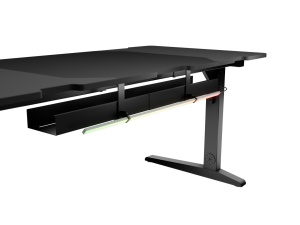 Birou gaming Genesis Holm Modular 160, material lemn/metal, reglabil pe inaltime 70 - 90 cm, iluminare RGB, management cabluri, negru - Img 2