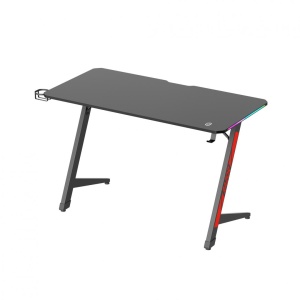 BIROU GAMING SERIOUX RAZOR Material: MDF și melamină, plastic, oțel Dimensiuni 1200x600x750mm Dimensiuni blat (LxlxA) 1200x600x15mm Greutate suportata 75kg Iluminare ambientală LED cu gradient multicolor Culoare: Negru și negru mat, negru și roșu mat - Img 6