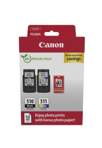 Canon pachet cartuse cearneala PG-510/CL-511 Photo value pack, capacitate negru: 9ml, Color: 9ml, Compatibil cu: PIXMA iP2700, PIXMA iP2702, PIXMA MP230, PIXMA MP240, PIXMA MP250, PIXMA MP252, PIXMA MP260, PIXMA MP270, PIXMA MP272, PIXMA MP280, PIXMA - Img 2