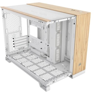 Carcasa CORSAIR 2500X Micro ATX Dual Chamber White/Bamboo Wood, Tempered Glass, mATX, Cooling Layout: Top: 3x120mm sau 2x140mm, Side: 2x120mm, Bottom: 3x120mm sau 2x140mm, Rear: 1x120mm, Expansion Slots 4, 2x2.5 SSD 2x3.5 HDD, no psu included - Img 5