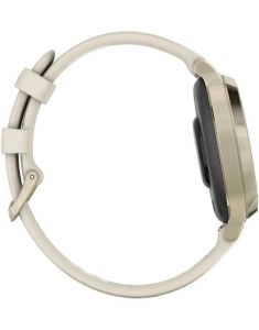 Ceas Garmin Lily 2 Active, display AMOLED, dimensiune afisaj 25,4 mm x 21,3 mm, rezolutie afisaj 240 x 201 pixeli, memorie 8GB, autonomie pana la 9 zile, rezistanta la apa pana la 5 ATM, greutate: 24,4g, ramă MLunar Glod şi curea Bone din silicon - Img 4