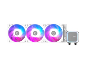 Cooler Procesor MSI MAG CORELIQUID A13 360 AIO ALB, marime radiator 360mm, 3 ventilatoare ARGB GEN2, Viteza pompa: 3800 +/- 10%, Suport AMD: AM4/AM5, suport INTEL: LGA 1700/1851, Airflow: 62.6 CFM, Nivel de zgomot pompa: 20dBA - Img 2