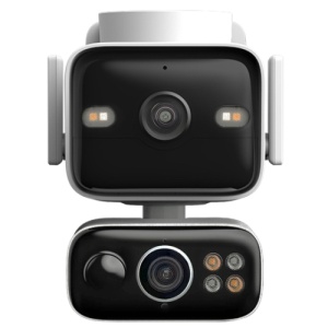 Solar-Powered Dual-Lens Pan/Tilt Cam kit, 1/2.7" CMOS Starlight Sensor, night mode IR-Mode/Full-Color Mode, Pan Mechanical Range：339° (360° Pan Coverage), Tilt Mechanical Range：97° (128° Tilt Coverage)