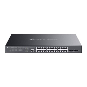 Switch TP-Link 24 porturi, 24x RJ452x 10G, SFP+ (uplink), viteza LAN 10/100/1000 Mbps, buget POE 500 W, Layer 2+, 16 Porturi PoE+, 8 Porturi PoE++