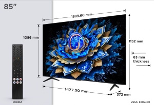 Televizor TCL QLED 85T69C, 215 cm, Smart Google TV, 4K Ultra HD, (Model 2025) - Img 2