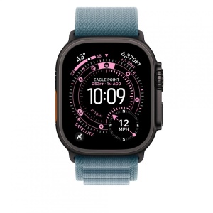 Apple Watch 49mm Light Blue Alpine Loop - Large - Black Titanium Finish - Img 2