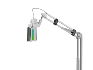Brat cu microfon Genesis Radium 251, tip Condenser, model cardioid, suport fix, conectivitate USB-C, raspuns in frecventa 50 - 16.000 Hz, sensibilitate 40 dB, lungime cablu 200 cm, alb