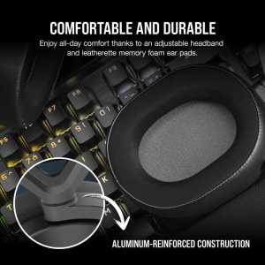 Casti gaming CORSAIR HS65 SURROUND WIRELESS V2 7.1 SURROUND, autonomie baterie 24h - Img 12