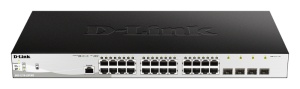 D-Link Switch DGS-1210-28P/ME, 24 porturi Gigabit PoE Base-T, 4 porturi SFP1000Mbps, Capacity 56Gbps, 19" Rackmount, WebSmart, 2*fan