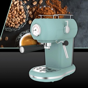 ESPRESSOR FRAM FEM-D15RGR, 1100W, 15 BAR, DIE-CAST ALUMINUM BOILER, WATER TANK: 1.2L, 2 CUPS DUAL-STAINLESS STEEL FILTER, HIGH PRESSURE FROTHING FUNCTION, DETACHABLE DRIP TRAY, OVERHEATING PROTECTION, OVERPRESSURE PROTECTION, COLOR: GREEN - Img 3
