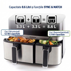 FRITEUZA DUBLA CU AER CALD HEINNER PRODUAL FUSION HAF-H9DB17BKS - Img 9
