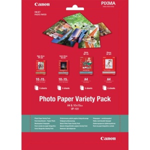 Hartie foto Canon VP-101S Variety Pack, dimensiune 10x15cm, greutate 200g/m2, 20 coli, 5 High gloss, 5 semi gloss, 5 matte, 5 glossy. - Img 2
