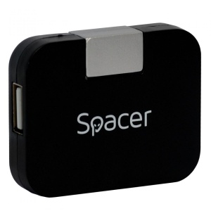 Hub Spacer, SPH-316; 4 porturi USB 2.0 extern; culoare: negru. - Img 2
