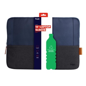 Husa laptop Trust Lisboa, pentru laptopuri cu diagonale pana in 16", materal POM, RPET Polyester, RPET, volum 1.5 L, albastru - Img 7