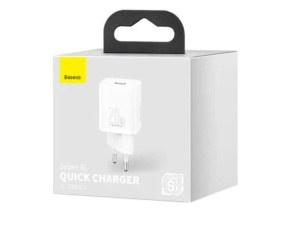 INCARCATOR retea Baseus Super Si, Quick Charge 20W, 1 x USB Type-C 5V/3A, alb - Img 4