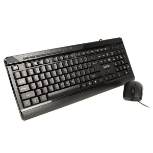 Kit Wired tastatura si mouse SPACER SPOK-WD-02, taste numerice, Negru