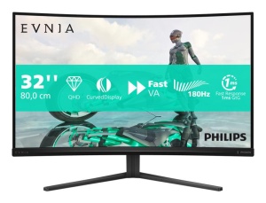 Monitor Philips 31.5" 32M2C3500L/00, Curvature: 1500R, Diagonal (inch): 31.5, Diagonal (cm): 80, Aspect ratio: 16:9, Panel: VA, Resolution: 2560x1440, Refresh Rate: 180Hz, Response time GtG: 1ms, Response time MPRT: 0.5ms, Brightness (max): 300 cd/m²,