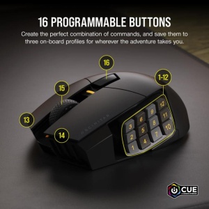 Mouse Gaming Corsair SCIMITAR ELITE WIRELESS MMO Optical cu fir, negru - Img 10