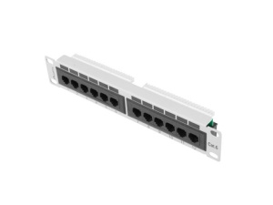 Patch panel 12 porturi 1U 10" Cat.6 UTP gri