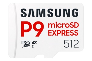 Samsung MB-MK512T. Capacity: 512 GB, Flash card type: MicroSDXC, Internal memory type: UHS-I, Read speed: 800 MB/s, UHS Speed Class: Class 1 (U1), Video Speed Class: V30. Protection features: Drop resistant, Magnet proof, Temperature proof, Waterproof,