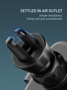 Suport auto telefon Gravity Serioux CH03, Material: ABS+ aluminium, mod de instalare: tip cataramă, poziție de fixare: aerisire, culoare: negru, potrivit pentru: telefon mobil - Img 6