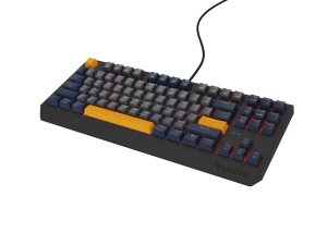 Tastatura gaming mecanica cu fir Genesis Thor 230 TKL, iluminare RGB, switch Linear, switch model Outemu Panda, numar taste 87, 11 butoane multimedia, lungime cablu 1.6m, dimensiuni 363 x 155 x 39 mm, naval blue