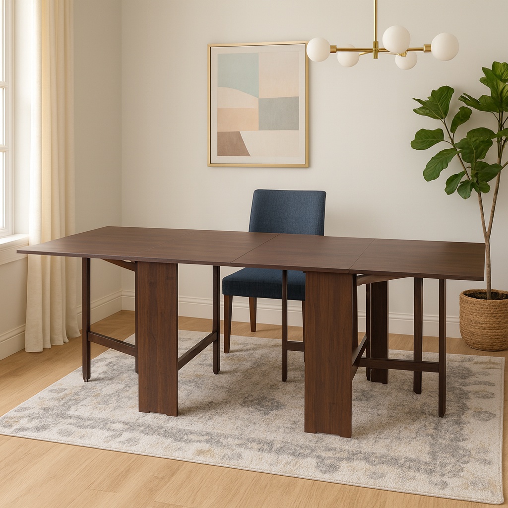 mayu　7100 BLA oak 22 Masa plianta 12 persoane, Pal Melaminat, insertii lemn masiv
