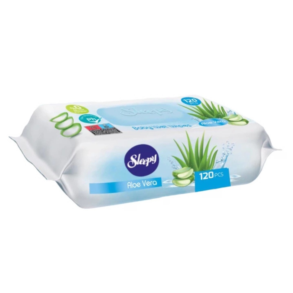 Sleepy, Servetele umede Aloe Vera, 120 bucati