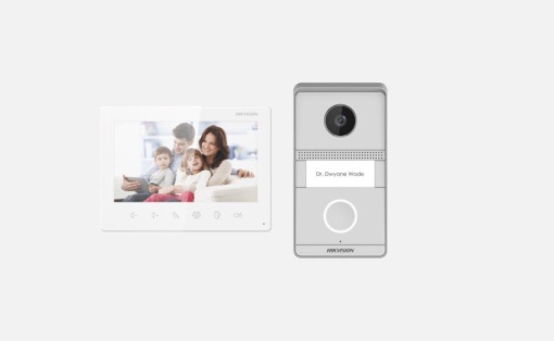 Kit videointerfon analog Hikvision DS-KIS101-P/Surface, conectare usoara pe 2 fire, plug & play. Kitul este format din: post exterior -1 buc ( 1 buton de apelare, camera color 2MP HD, rezolutie: 1024x600, audio: microfon si difuzor incorporat, IP65,
