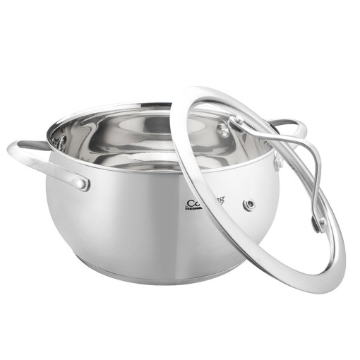 Semioala inox 2.5L Heinner 18x10 cm, capac sticla termorezistenta, compatibila inductie