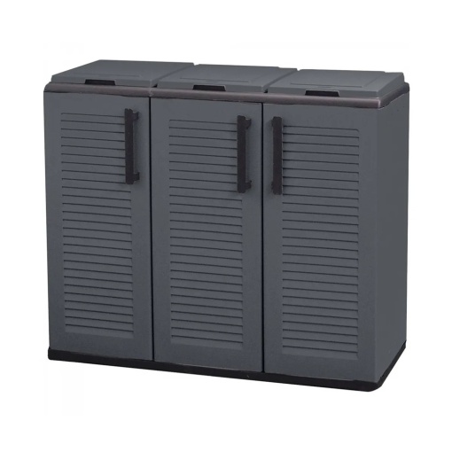 Cos gunoi selectiv cu 3 compartimente, 84 x 102 x 37 cm, E101/ECO