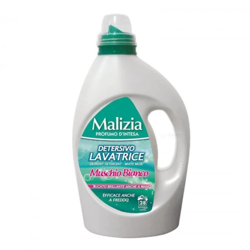 Detergent de rufe lichid, 1.82 L, 28 spalari, Mosc alb, Malizia
