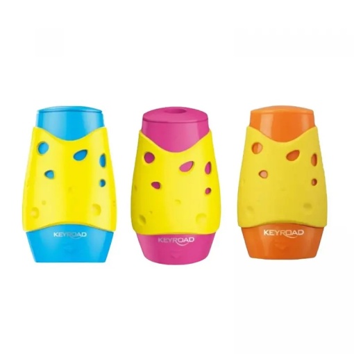 Ascutitoare dubla, 2 orificii, cu rezervor, plastic, diverse culori