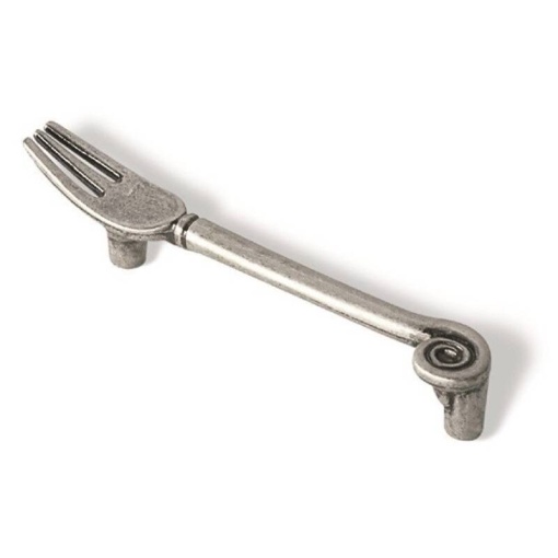 Maner Furculita argintiu antic 96mm