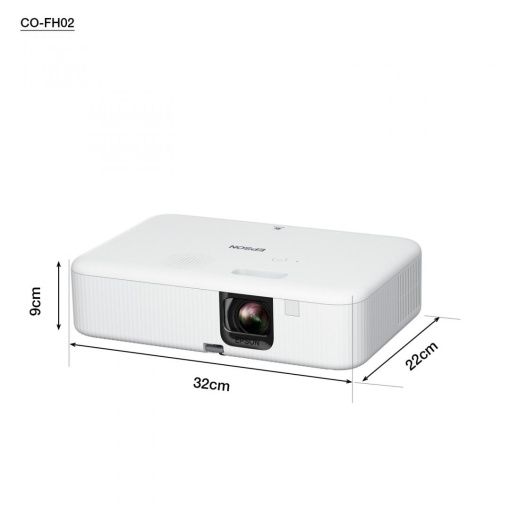 Proiector Epson CO-FH02, 3LCD, 3.000 lumeni/ 2.000 lumeni Ecomode, FHD, 16:9, lampa 6.000 ore/ 12.000 ore Ecomode, corectie ± 30, dimensiune maxima imagine 391", distanta maxima de proiectie 10.4 m, HDMI 1.4, USB 2.0-A, USB 2.0, Android TV, Kensington