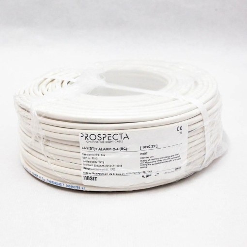 Cablu alarma 10 x 0.22 premium, cupru 100%, cod: I103IT, Li-Y(ST)Y, made in Italy, utilizare pentru sisteme de alarma, manta exterioara PVC alb, ecranare: folie de aluminiu laminata, raza de curbura 10x diametru, Peak Operating Voltage 250, Voltage
