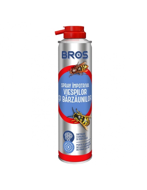 Spray insecticid BROS impotriva viespilor si barzaunilor, 300 ml – Actiune rapida si eficienta de la distanta