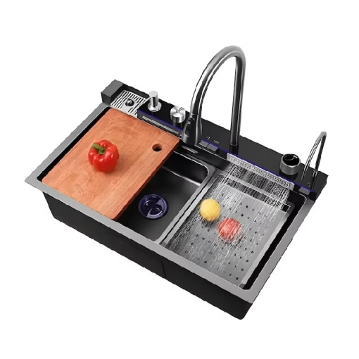 Chiuveta smart, multifunctionala, display LED, robinet apa filtrata, sistem spalare pahare, cap robinet retractabil, SC021, iHunt
