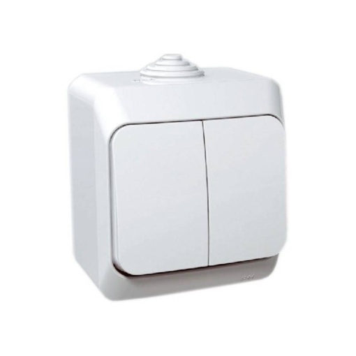 Intrerupator dublu Schneider aplicat 16A IP44 alb