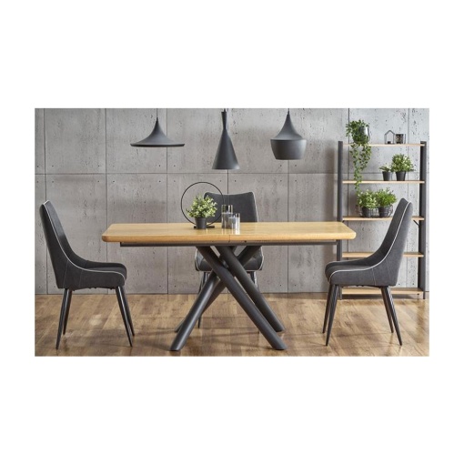 Masa extensibila living HM Derrick, MDF furniruit, cadru metalic