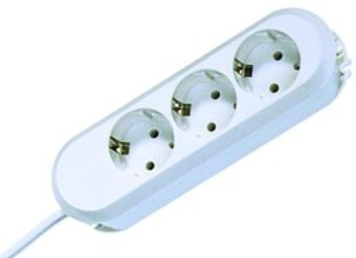 Prelungitor Bachmann SMART 3xCEE7/3, fara intrerupator, lungime cablu 5m, H05VV-F 3G1.5, negru, nedemontabil