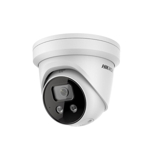 Camera supraveghere Hikvision IP turret DS-2CD2346G2-ISU/SL(2.8mm)C, 4MP, Acusens - filtrarea alarmelor false dupa corpul uman si masini, alarma vizuala(lumina stroboscopica) si alarma audio pentru avertizarea intrusilor, audio bidirectional, low-light