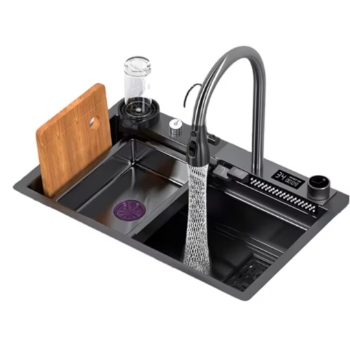 Chiuveta smart, multifunctionala, display LED, afisaj electronic, robinet apa filtrata, sistem spalare pahare, cap robinet retractabil, SC005, iHunt - Img 1